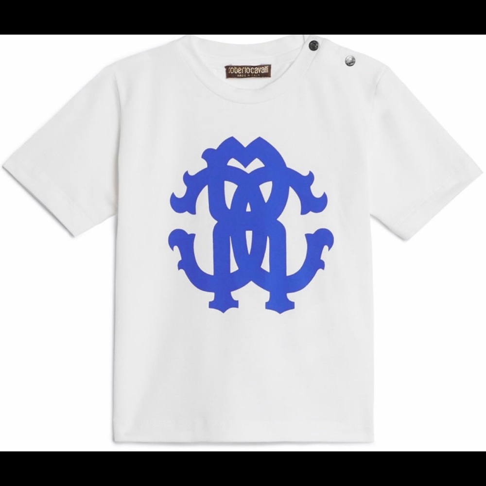 Roberto Cavalli Boys White T-shirt with RC Logo